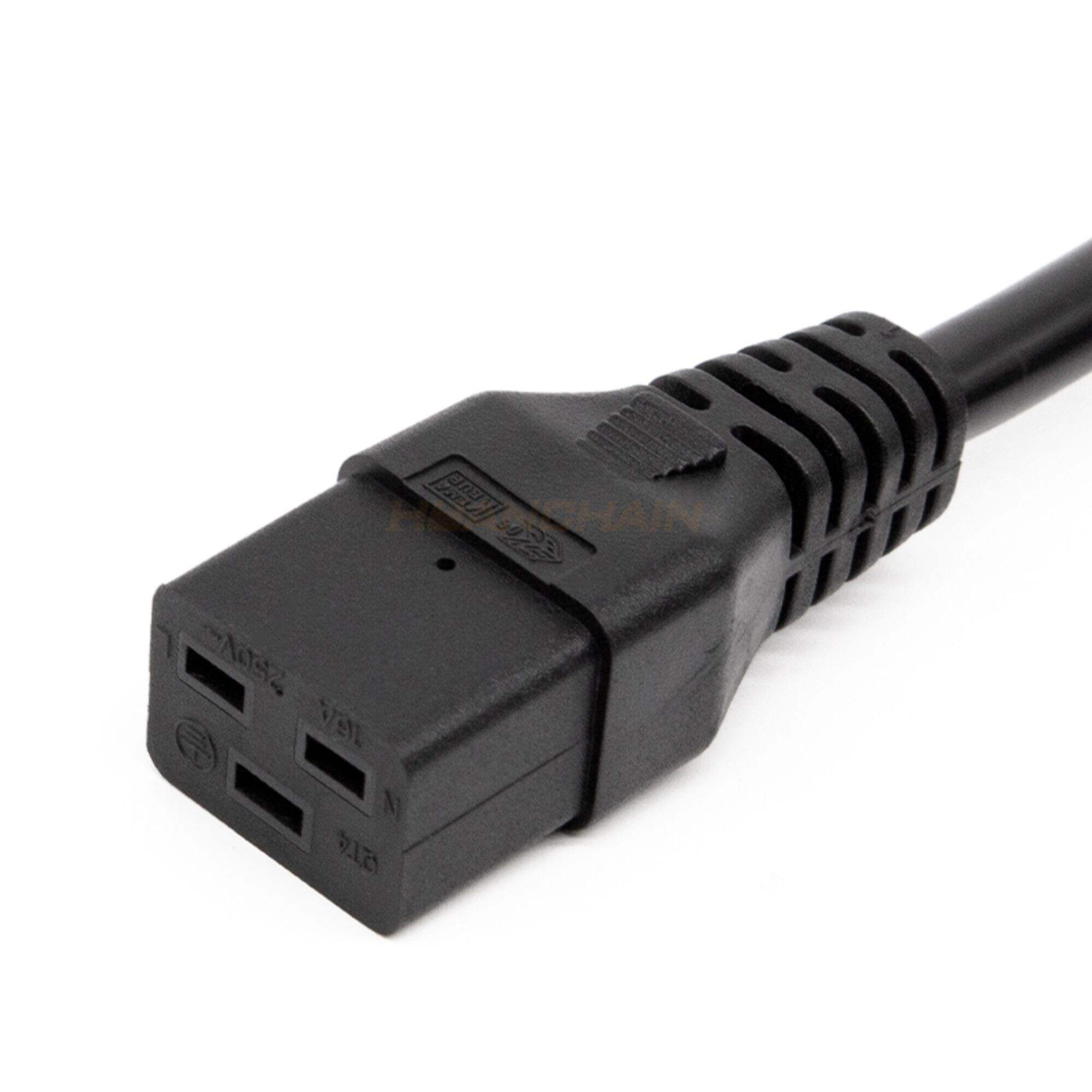 Cable de alimentación Euro Schuko macho a IEC320 C19 hembra de 3