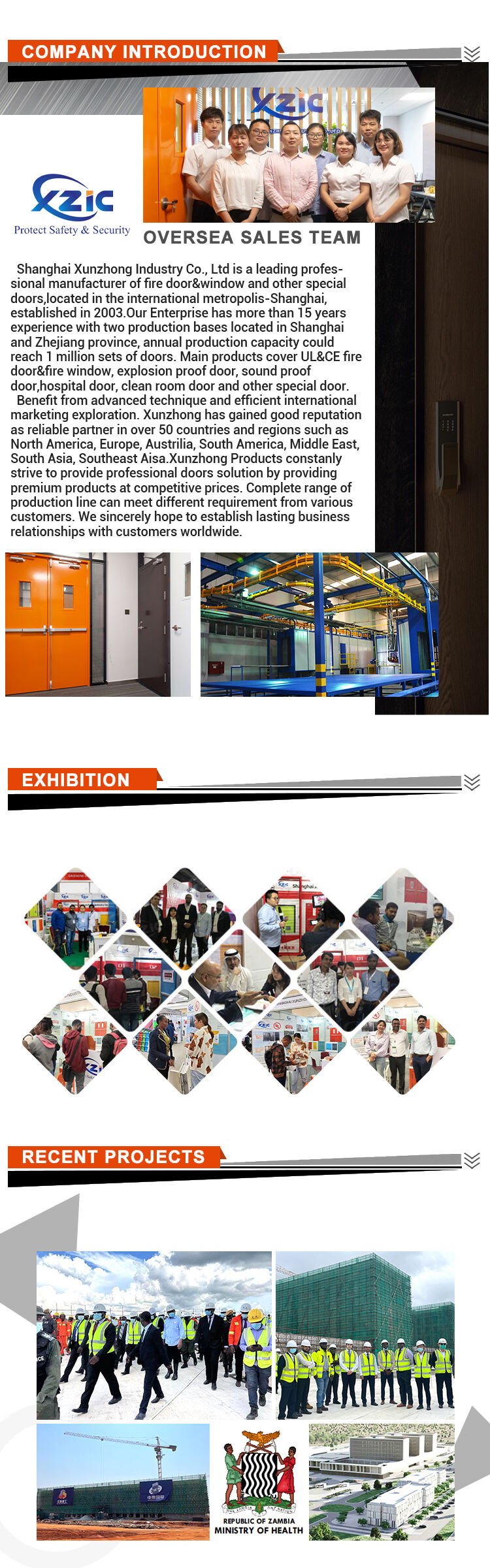 UL Hollow Metal Steel Door 3 Hours Steel Fire Door Emergency Exit Doors