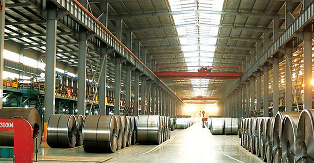 Production line of galvanizing and color coating factory.