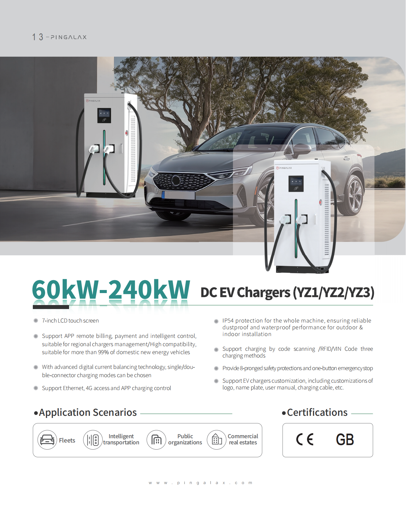 PINGALAX DC Charging Station YZ5 120KW 160KW 200KW 240KW factory