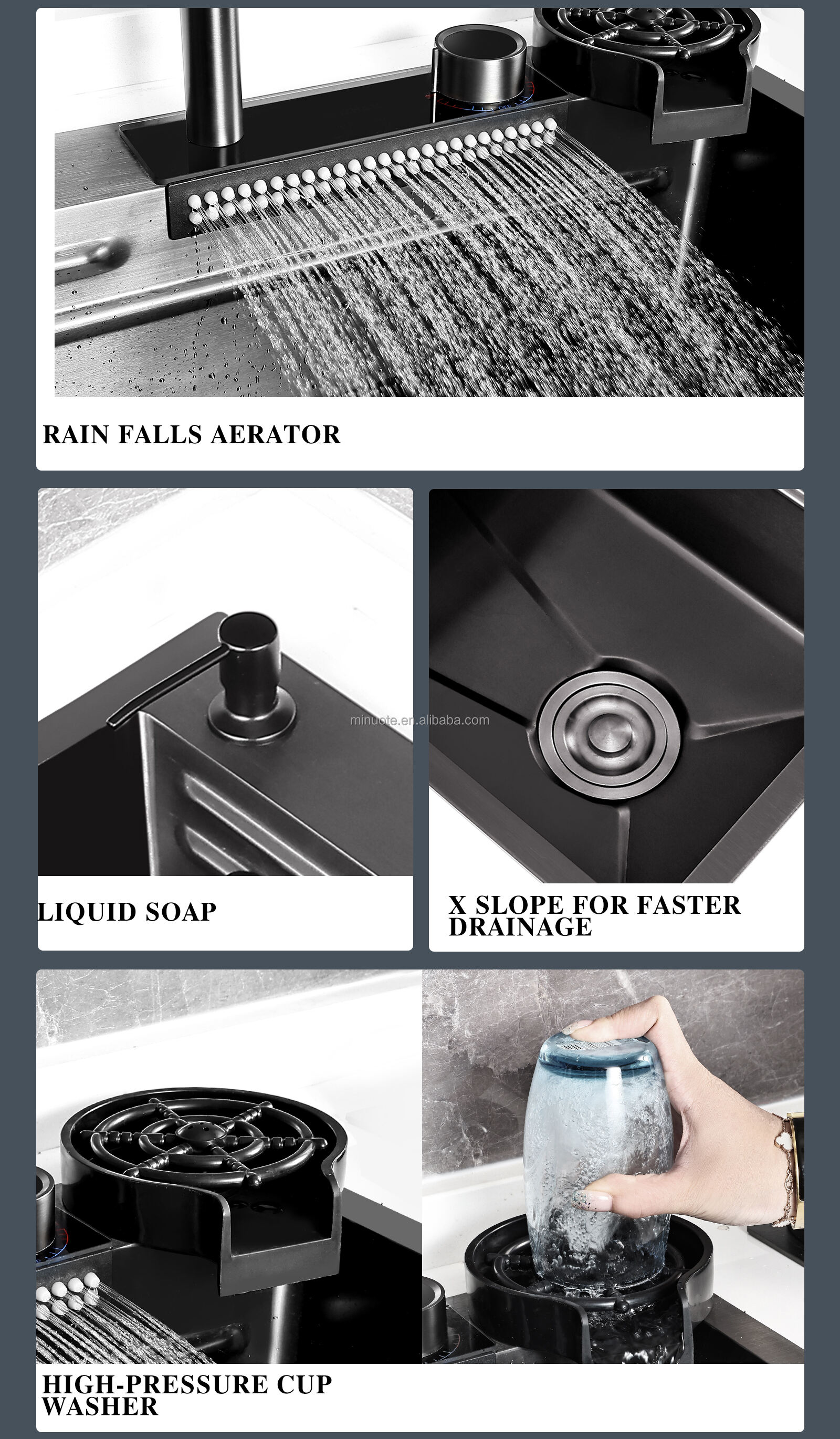 Multi Function Kitchen Sink Kitchen Sink Drain Basket Single Bowl Stainless Steel Kitchen Sink Without Faucet factory