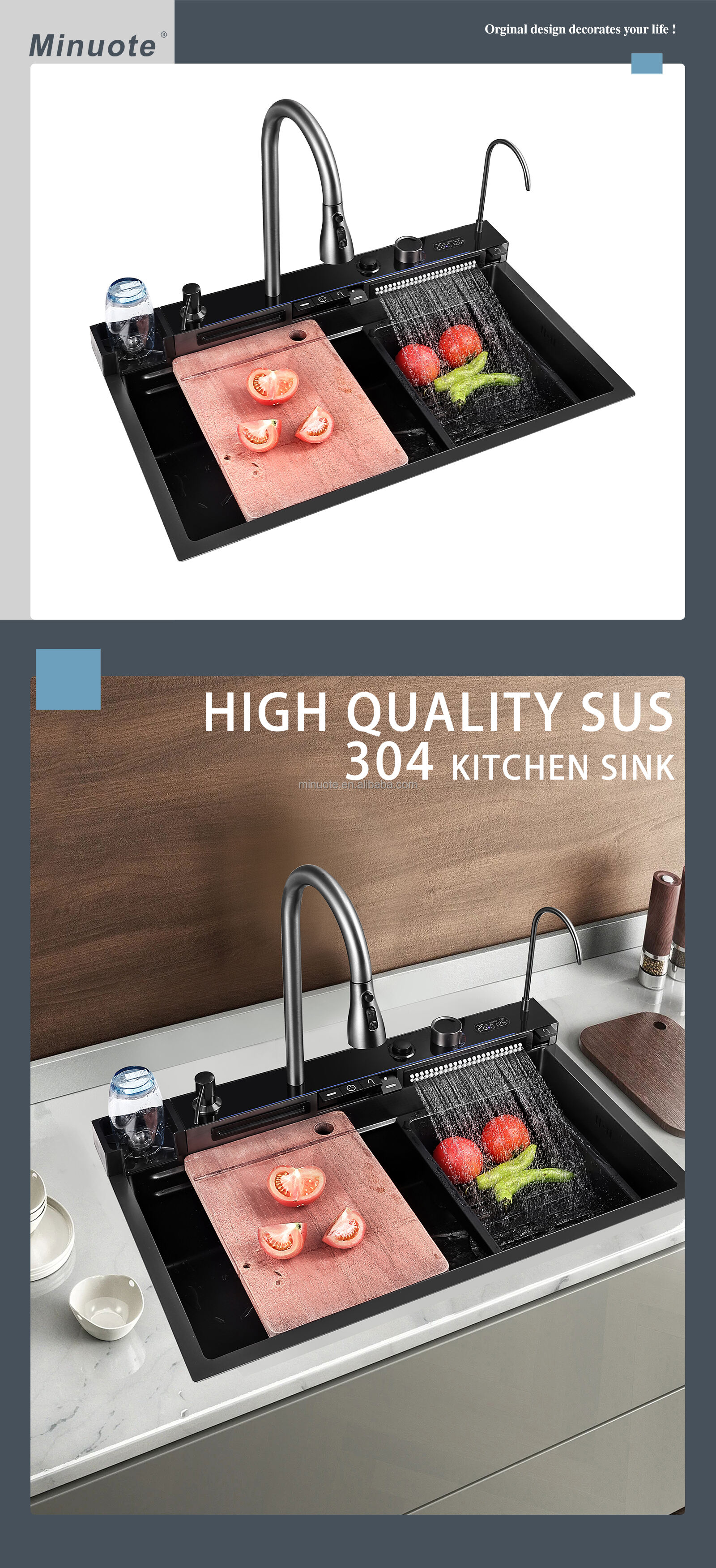 Multi Function Kitchen Sink Kitchen Sink Drain Basket Single Bowl Stainless Steel Kitchen Sink Without Faucet details