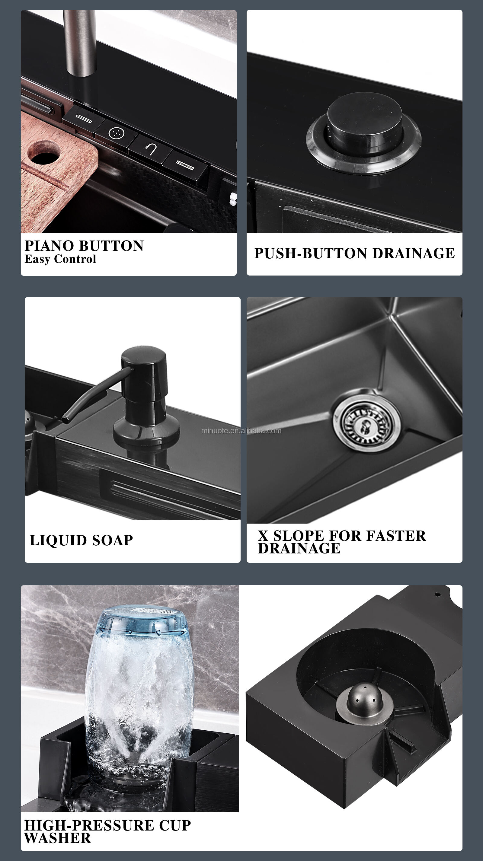 Multi Function Kitchen Sink Kitchen Sink Drain Basket Single Bowl Stainless Steel Kitchen Sink Without Faucet manufacture