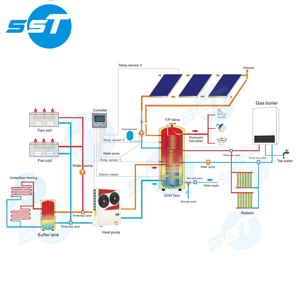 SST custom 100L 200L 300L 500L water heater hot water boiler domestic heat pump stainless steel storage water tank factory