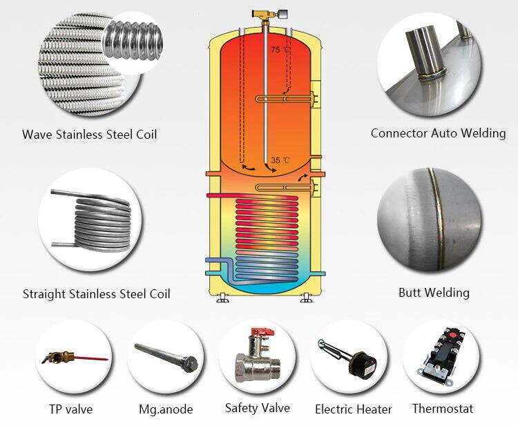 SST Factory Custom Capacity 100-2000L Duplex Stainless Steel Hot Water Storage Tank For Heat Pump factory