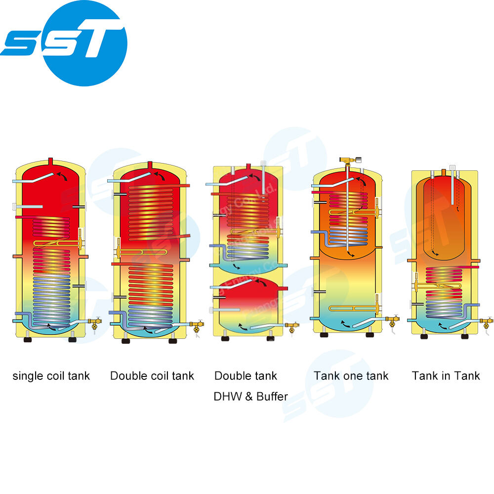 Factory Custom heat pump hot water heater buffer tank 300L stainless steel hot water storage tanks factory