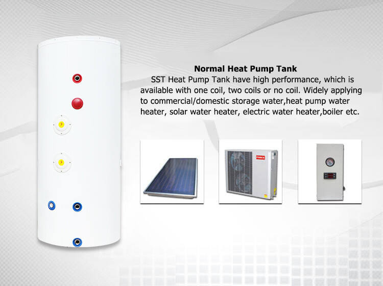 SST custom 100L 300L 600L heat pump water tank RoHS/PED/Watermark gas water boiler tank for home details