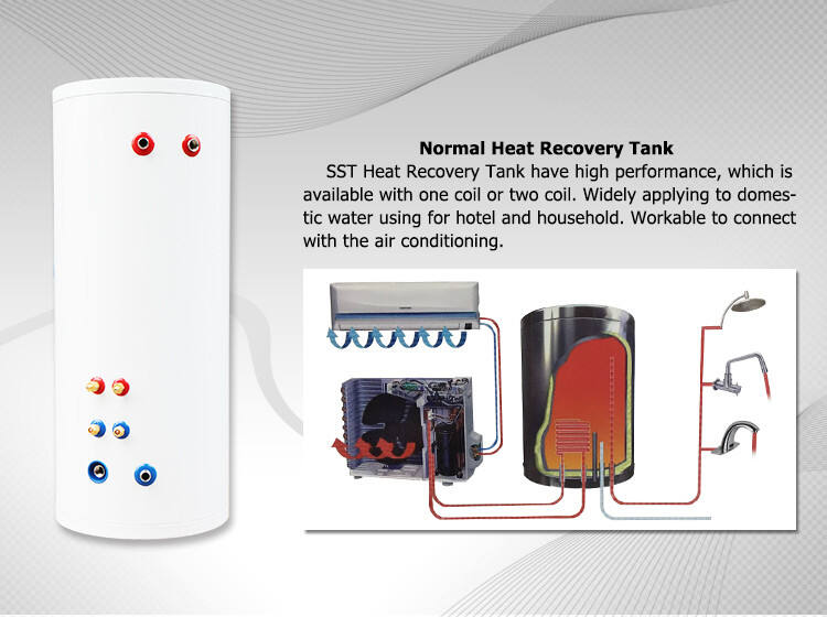 SST air source heat pump hot water cylinder+household water tank solar coil exchanger for heat pump manufacture
