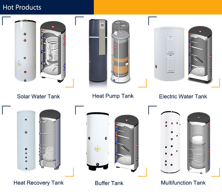 SST pressure buffer tank water tank 80l 100l 200l hot sell hotel hospital solar water buffer tanks supplier