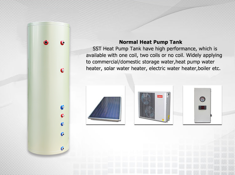 SST factory price water heater heat pump stainless steel solar pressure water tank 300l manufacture