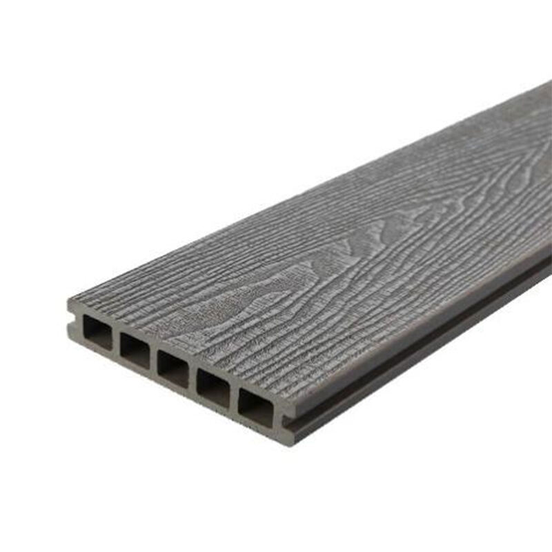 Placa de deck composto oco de grão de madeira em relevo 3D 148H25 - Deck WPC externo