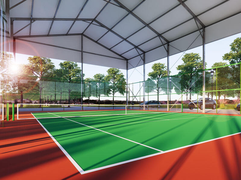 How long does a tennis court canopy typically last before it needs to be replaced?