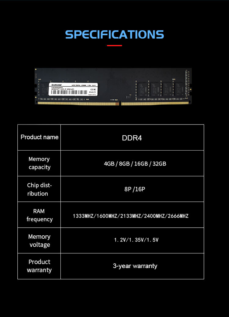 DDR4 Memory Module Caplink 4GB/8GB/16GB/32GB Factory Sold Desktop Computer Accessories details