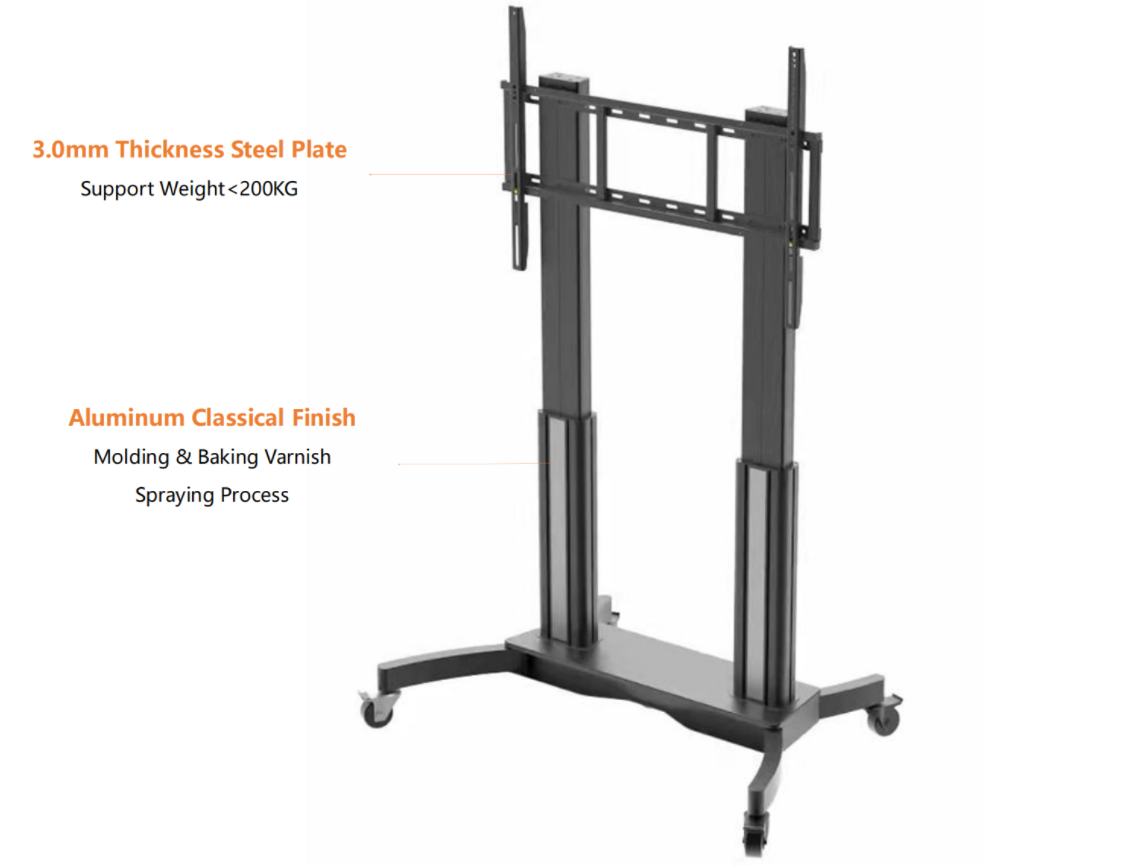 LCD tv stand adjustable lifting carts 