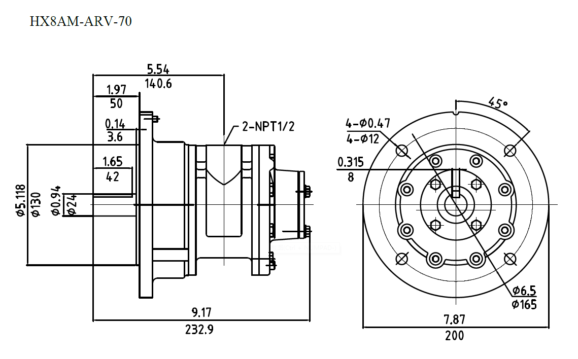 3.9kW 2500RPM HX8AM-ARV-70 factory