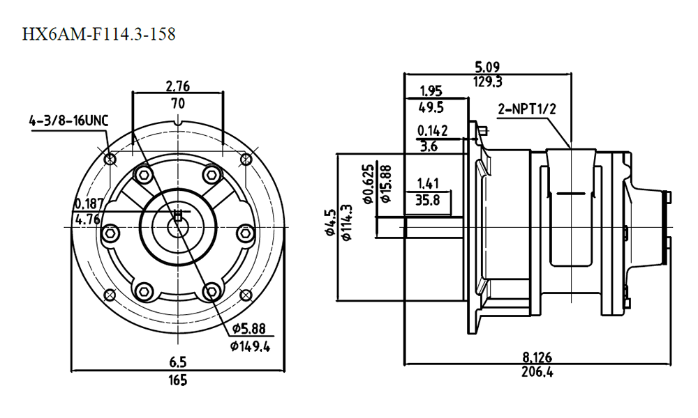 3kW 3000RPM HX6AM-F114.3-158 details