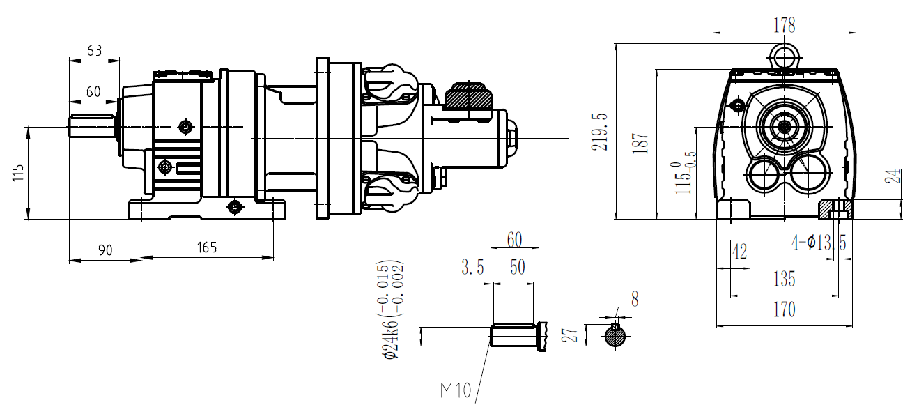 气动减速马达HXHM110-R4730图纸