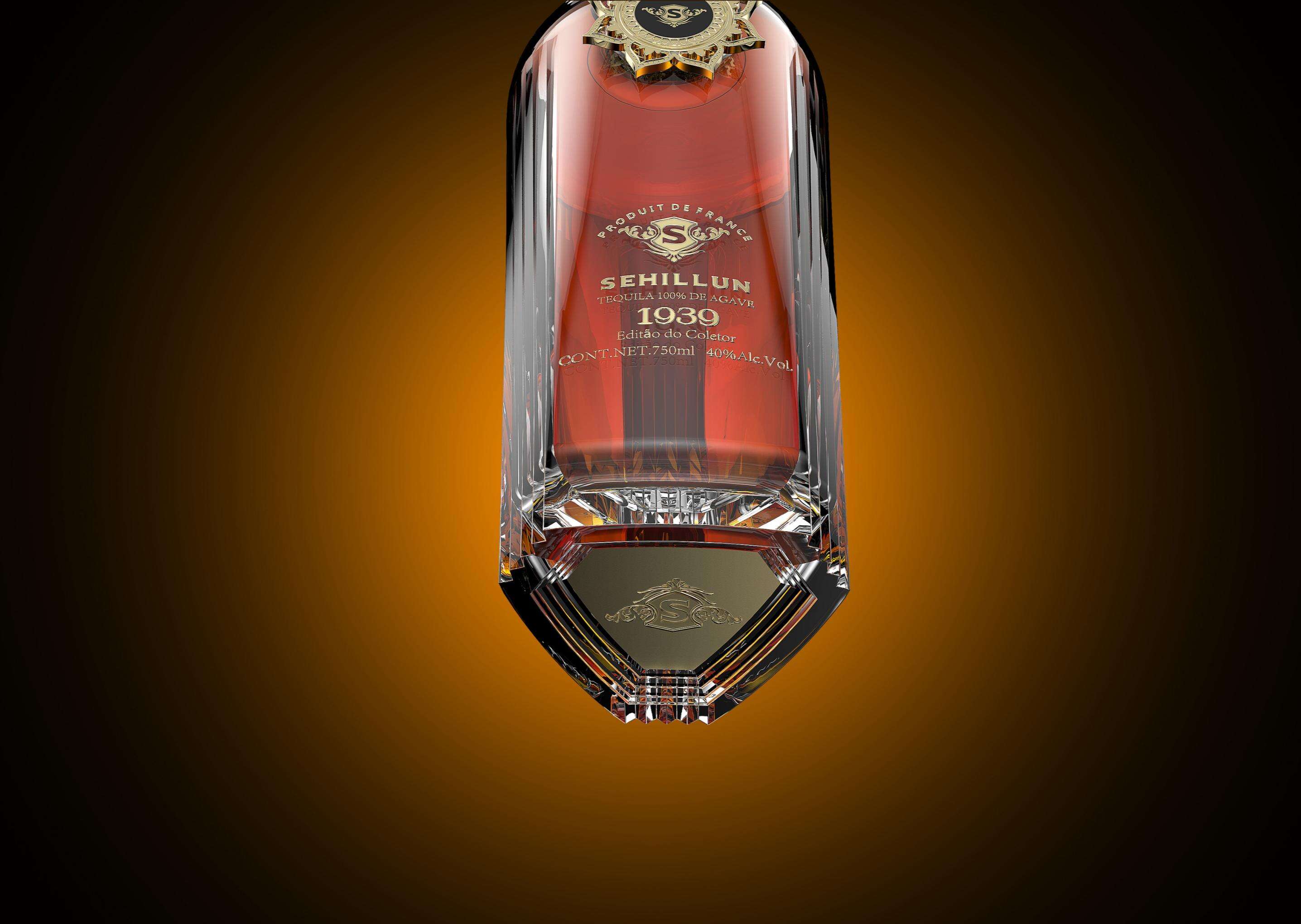 product 750 ml glass liquor bottles with an original bespoke logo made of premium tequila and packaged in a handmade box671-6