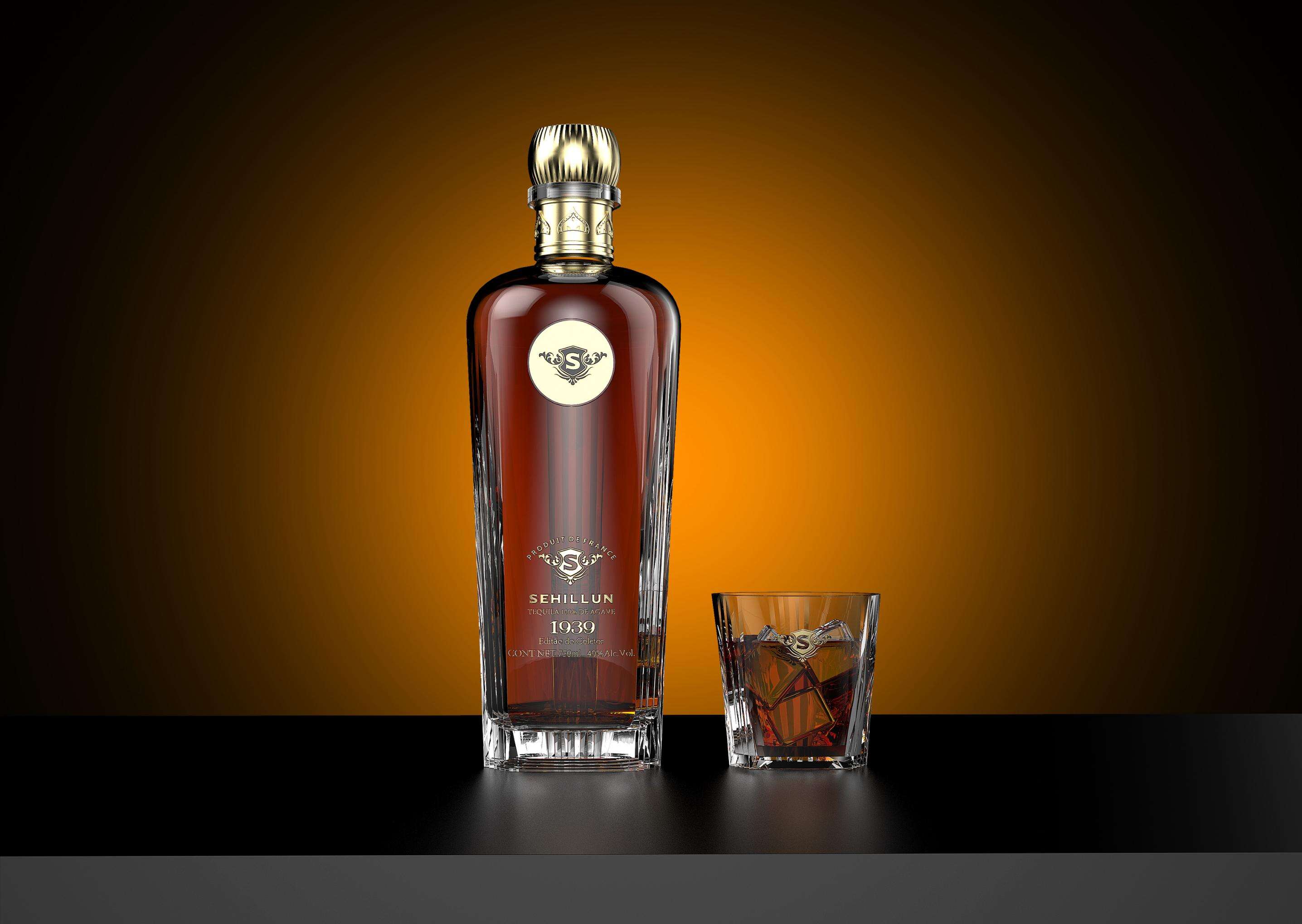 product 750 ml glass liquor bottles with an original bespoke logo made of premium tequila and packaged in a handmade box671-4