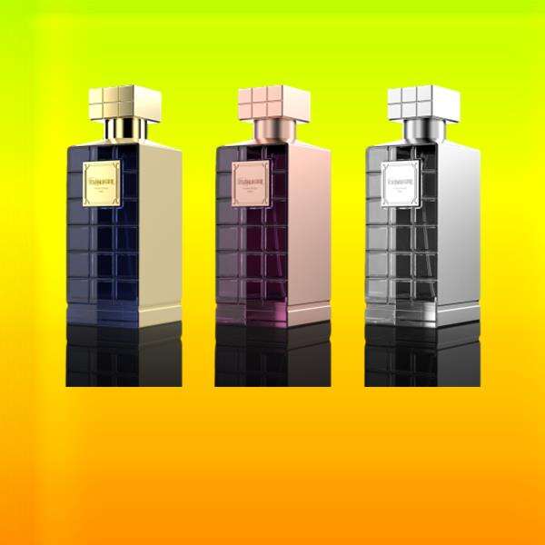 Make a statement with square glass perfume bottles on your vanity