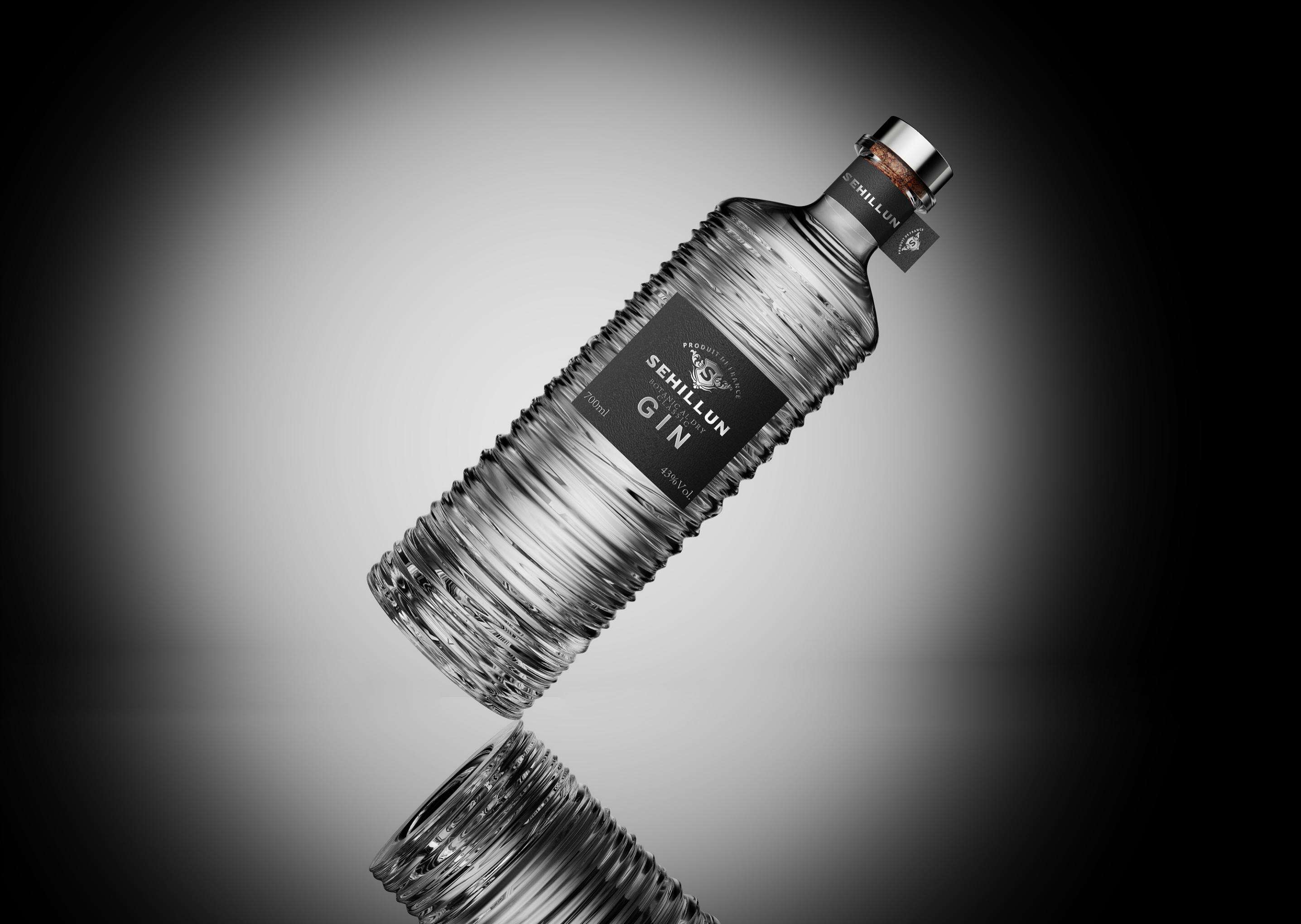 product wholesale clear liquor bottle 500ml 750ml flat gin bottle glass with screw cap for gin and customization box-3