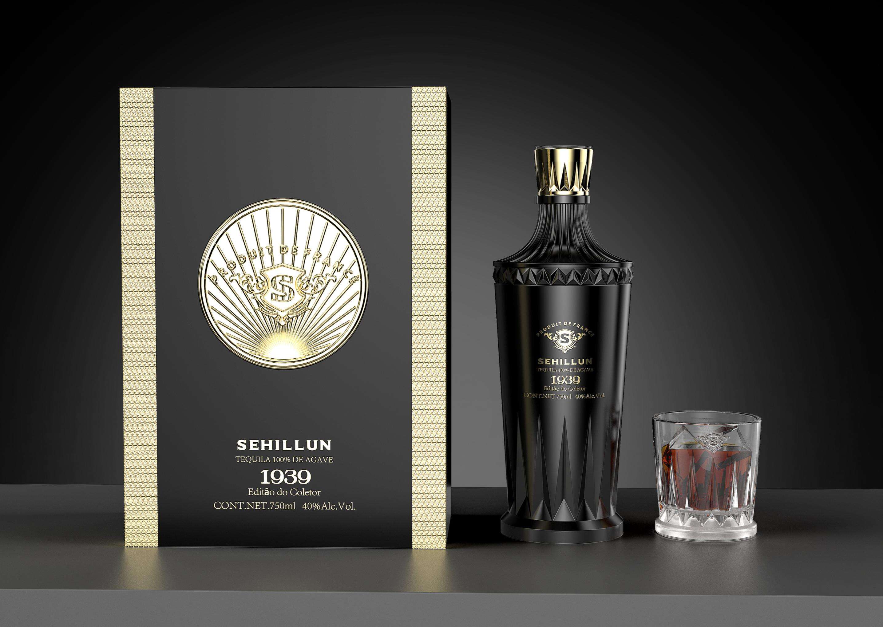 product 750 ml glass liquor bottles filled with fine tequila handcrafted in a box and with an original custom logo-5