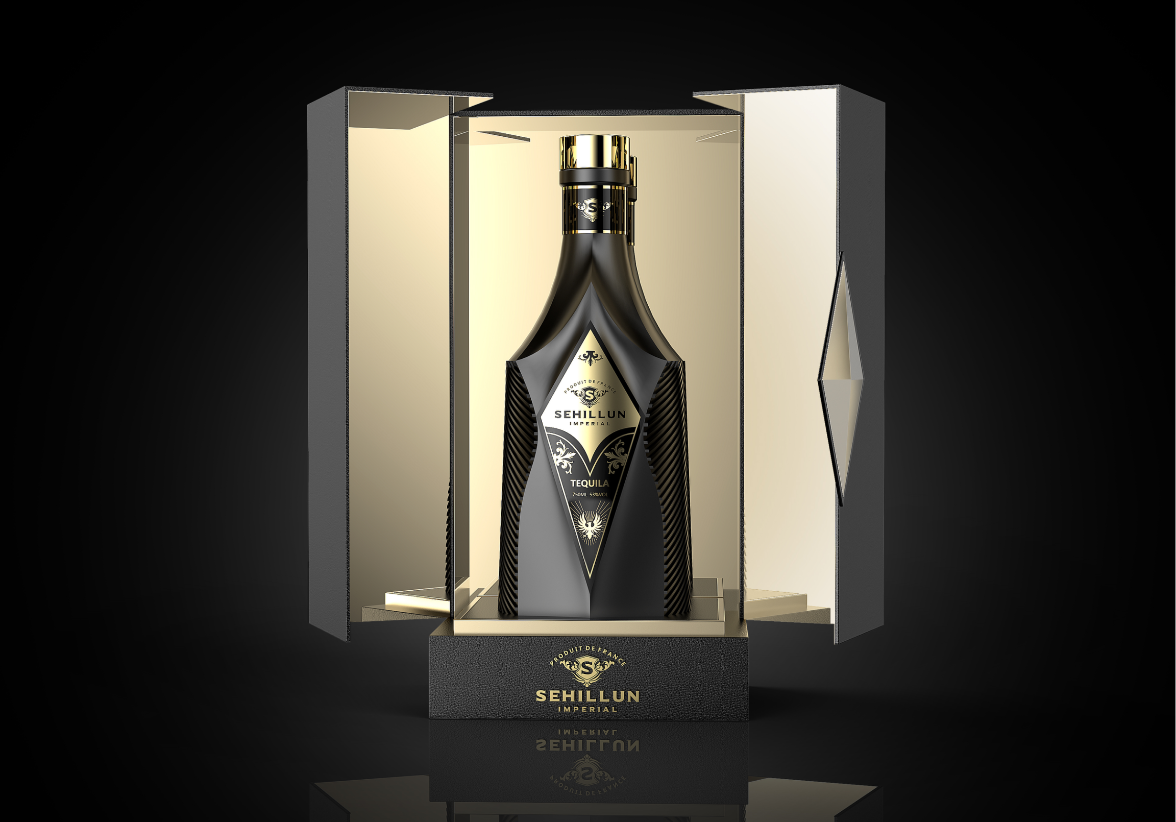 3l round glass liquor bottle with tequila-2