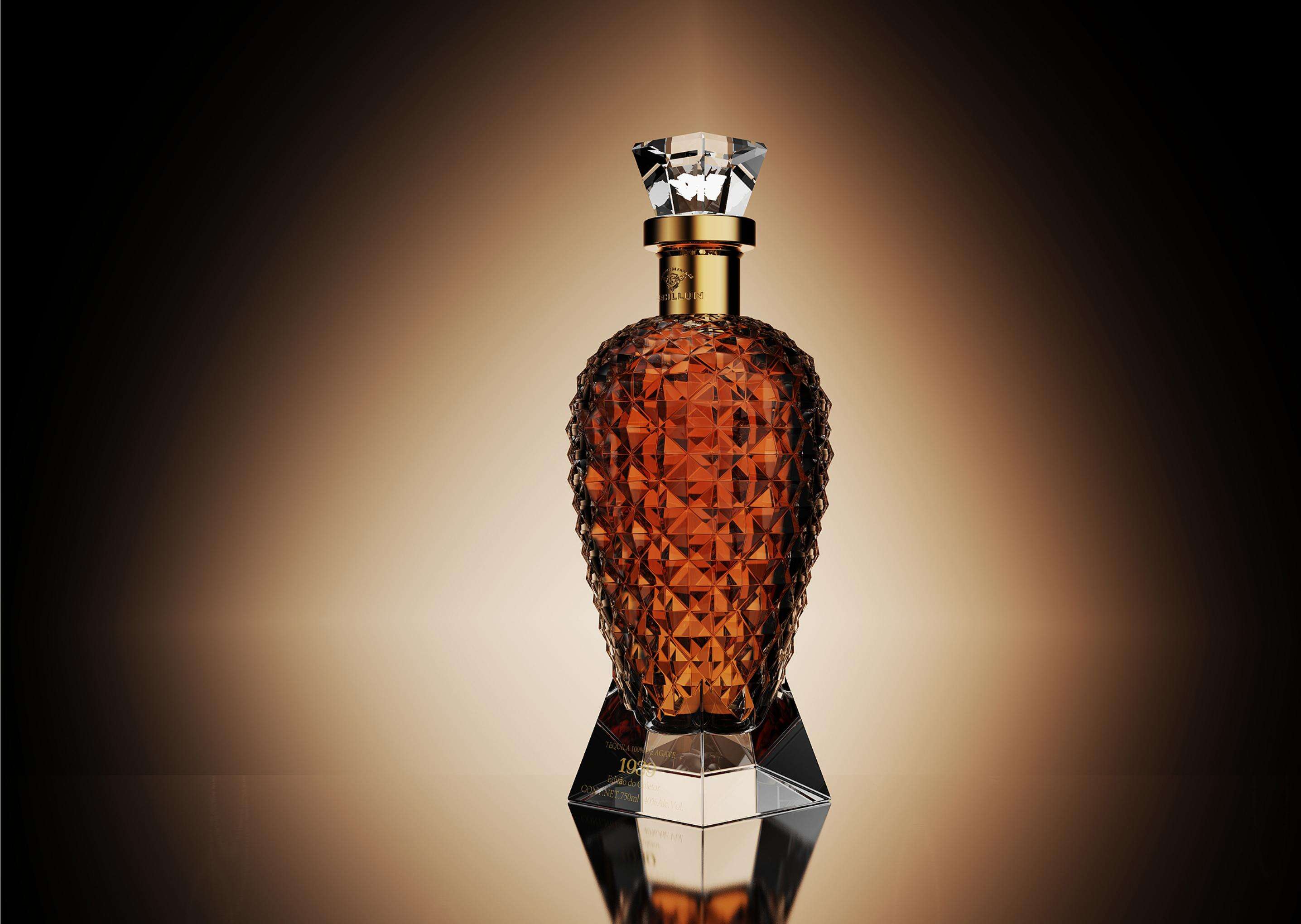 product 700ml round glass liquor bottle with tequila from a customizable glass bottle supplier guarantees both quality and quantity135-4