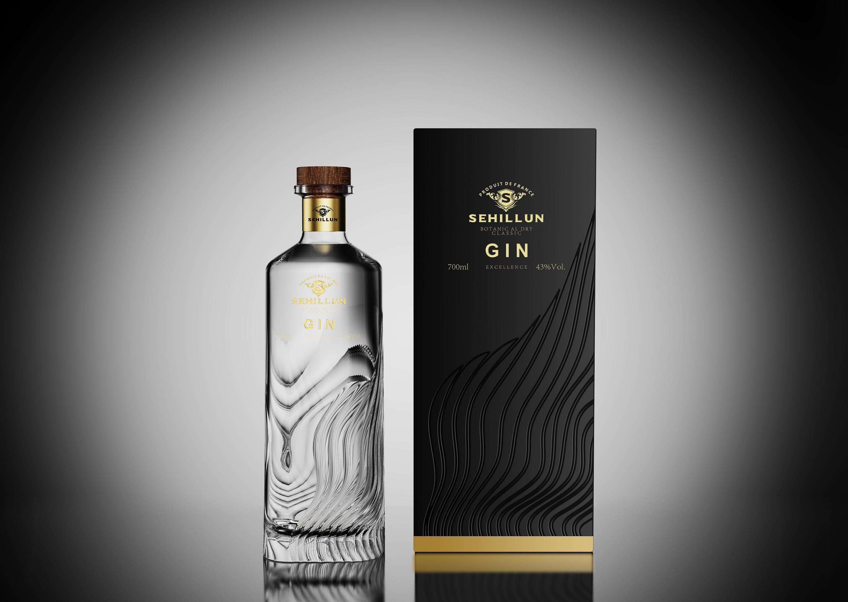 product oem custom logo high quality gin spirits bottle light bottle comes with custom box216-6