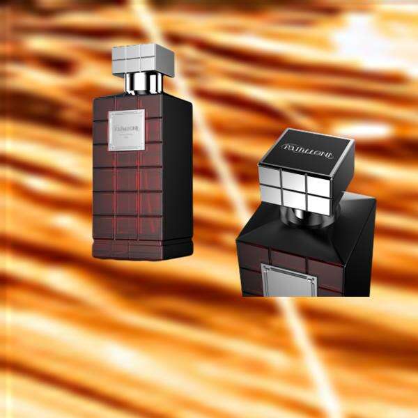Elevate your fragrance game with a luxurious red glass perfume bottle.