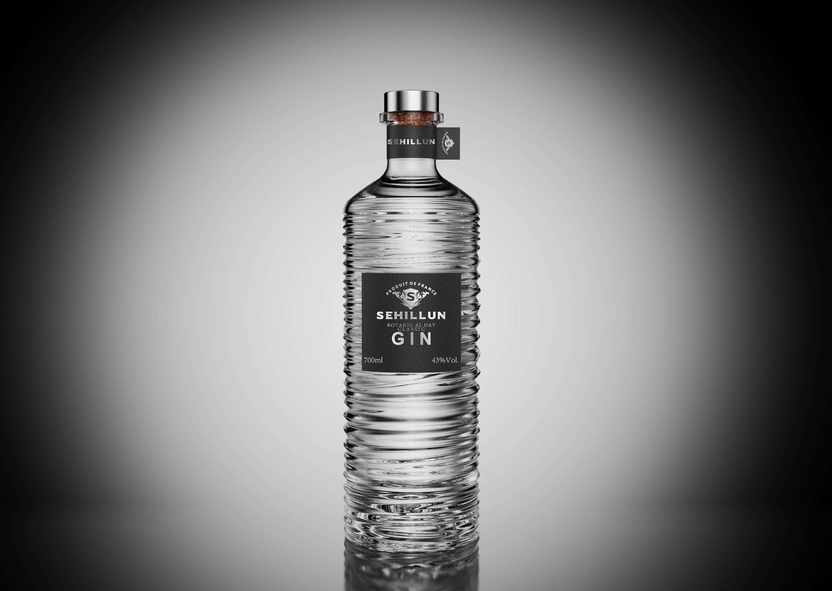 product wholesale clear liquor bottle 500ml 750ml flat gin bottle glass with screw cap for gin and customization box-2