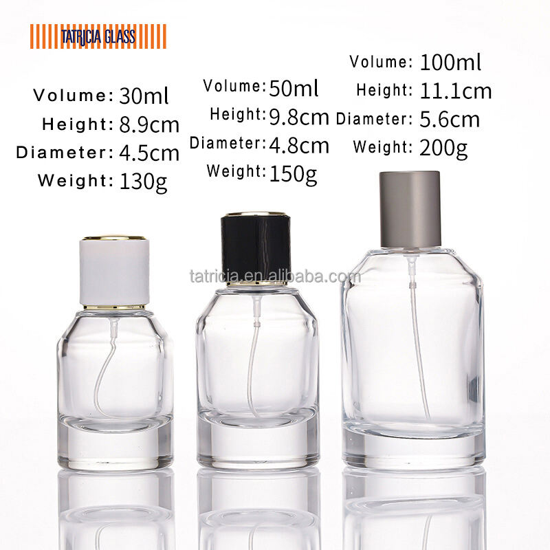 product exquisite custom empty cylinder glass bottle   30ml 50ml 100ml recyclable luxury perfume  room spray with round screw top cap882-2