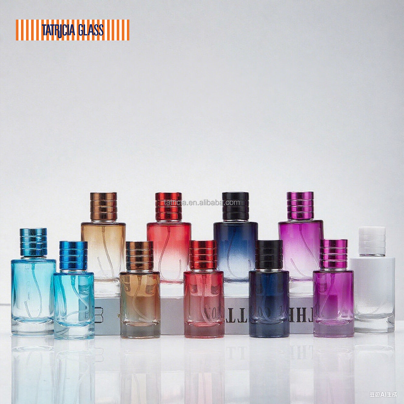 50ml b2b recyclable custom designer unique cute colored empty glass perfume bottles in gold red black and pink545-2