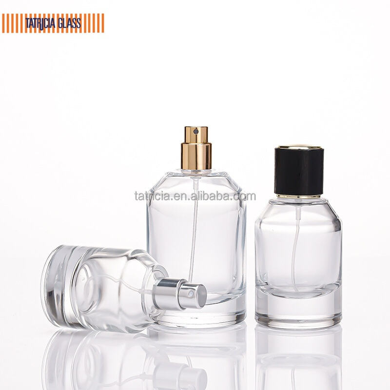 product exquisite custom empty cylinder glass bottle   30ml 50ml 100ml recyclable luxury perfume  room spray with round screw top cap882-4