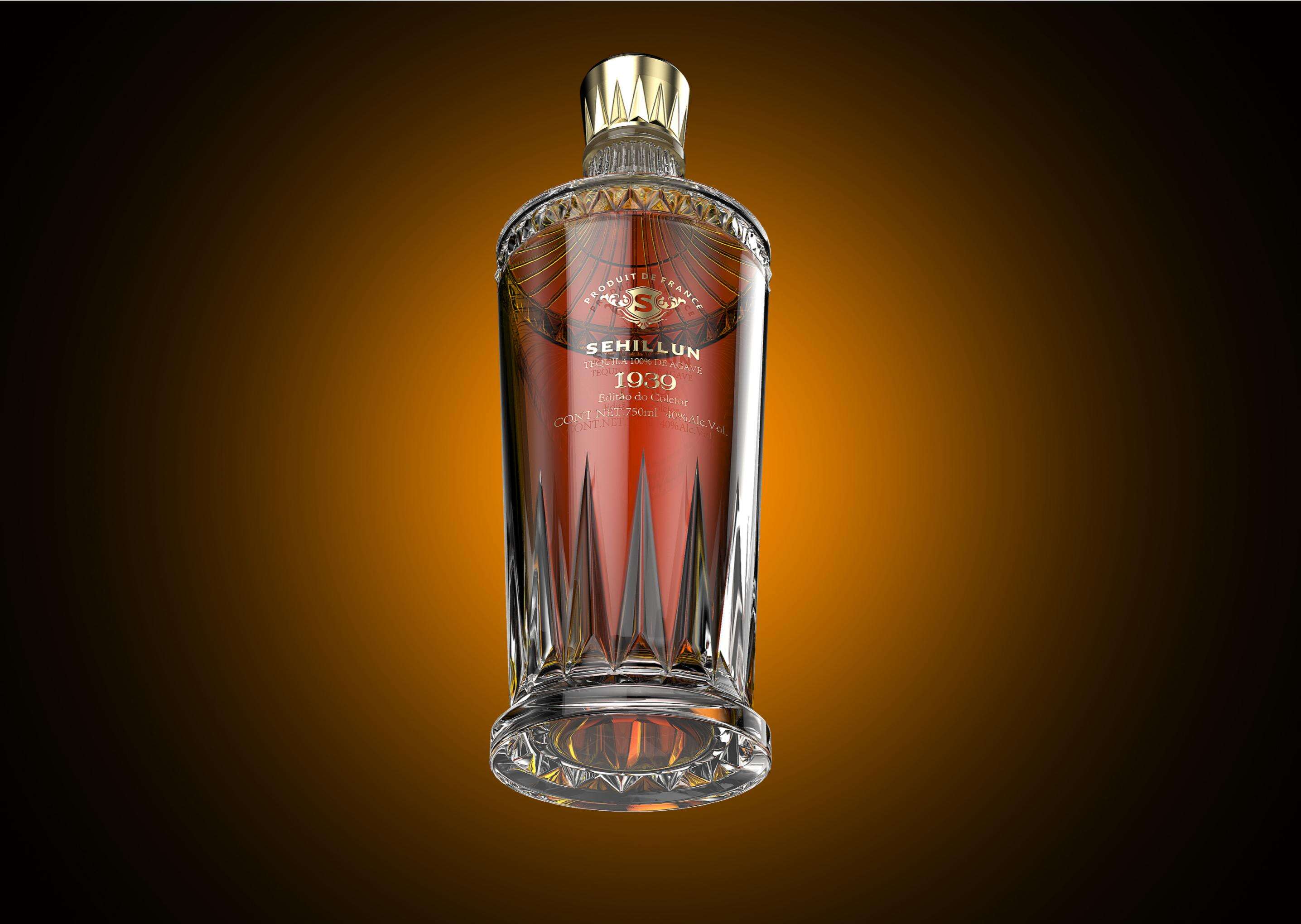 product 750 ml glass liquor bottles filled with fine tequila handcrafted in a box and with an original custom logo-7