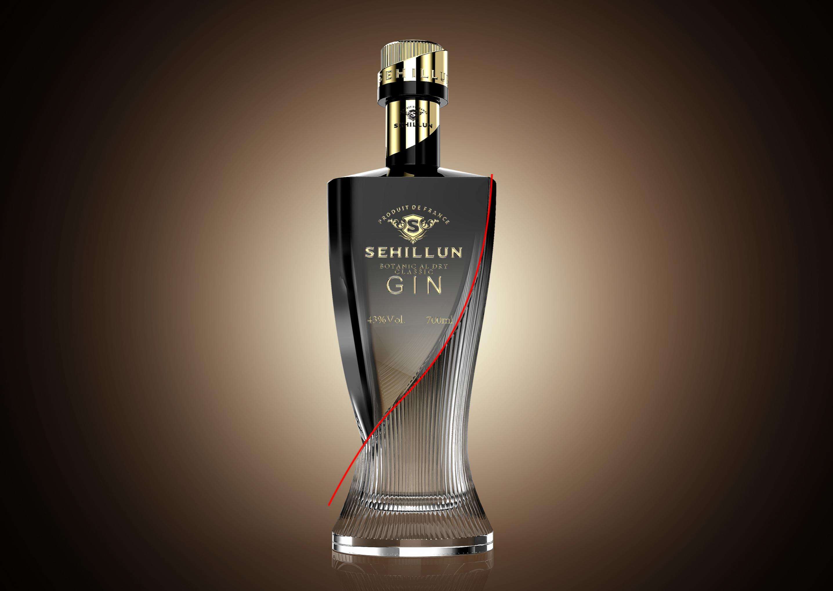 product wholesale clear liquor bottle 500ml 750ml flat gin bottle glass with screw cap  for gin and customization box-3