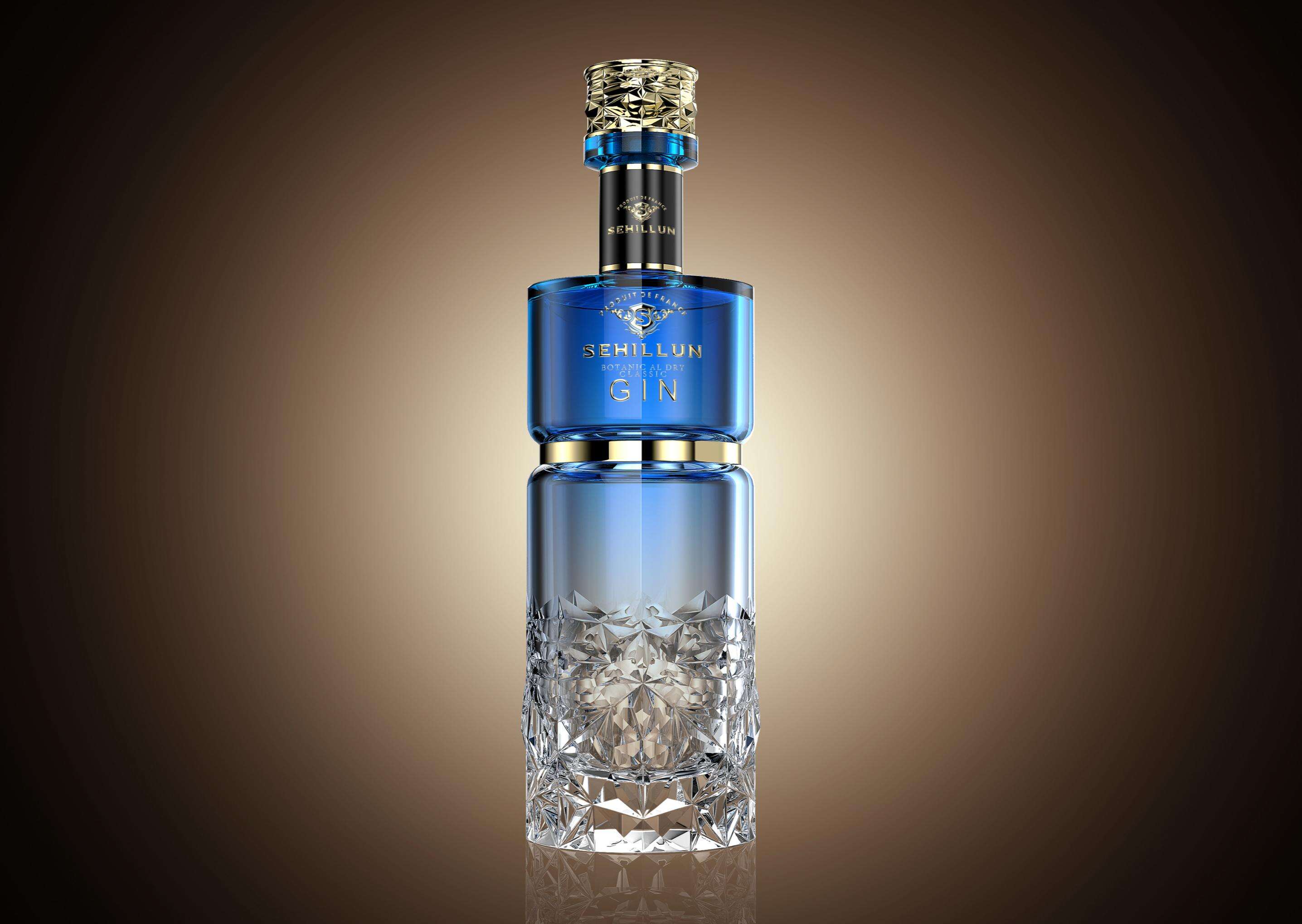 product an optional 700 ml or 750 ml empty glass gin spirits bottle sample luxurious with gift box-2