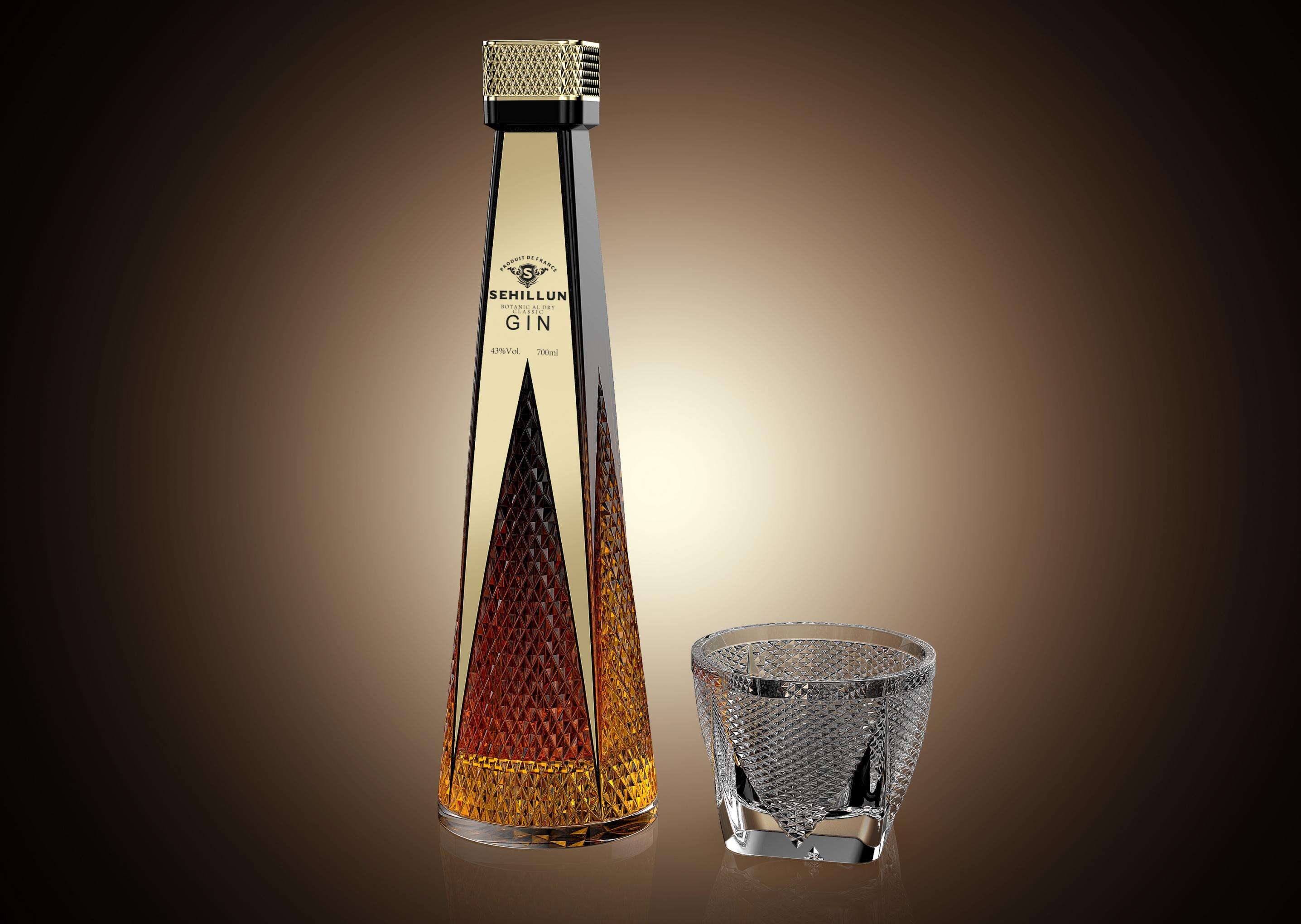 product oem custom logo high quality gin spirits bottle light bottle comes with custom box-4