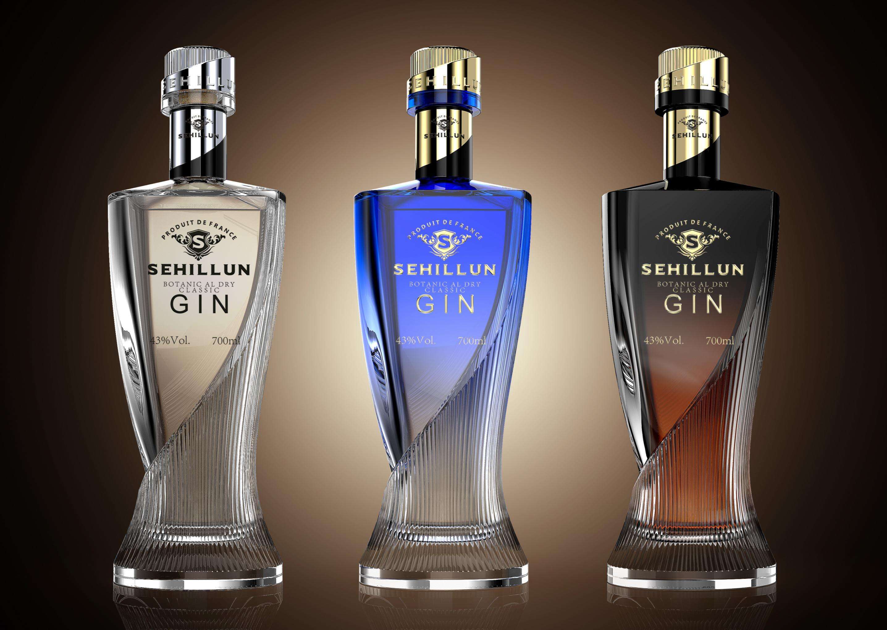 product wholesale clear liquor bottle 500ml 750ml flat gin bottle glass with screw cap  for gin and customization box-7