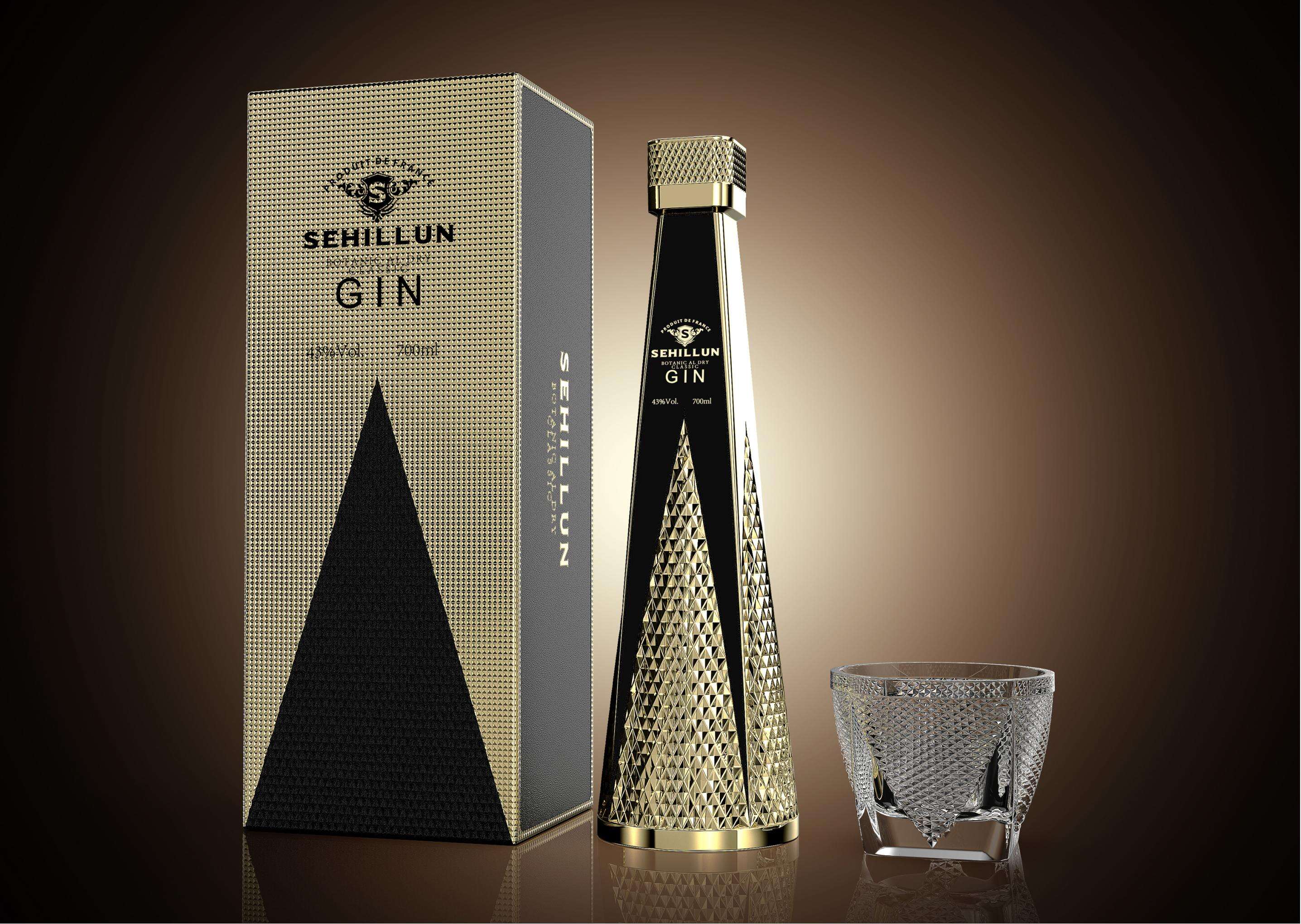 product oem custom logo high quality gin spirits bottle light bottle comes with custom box-6