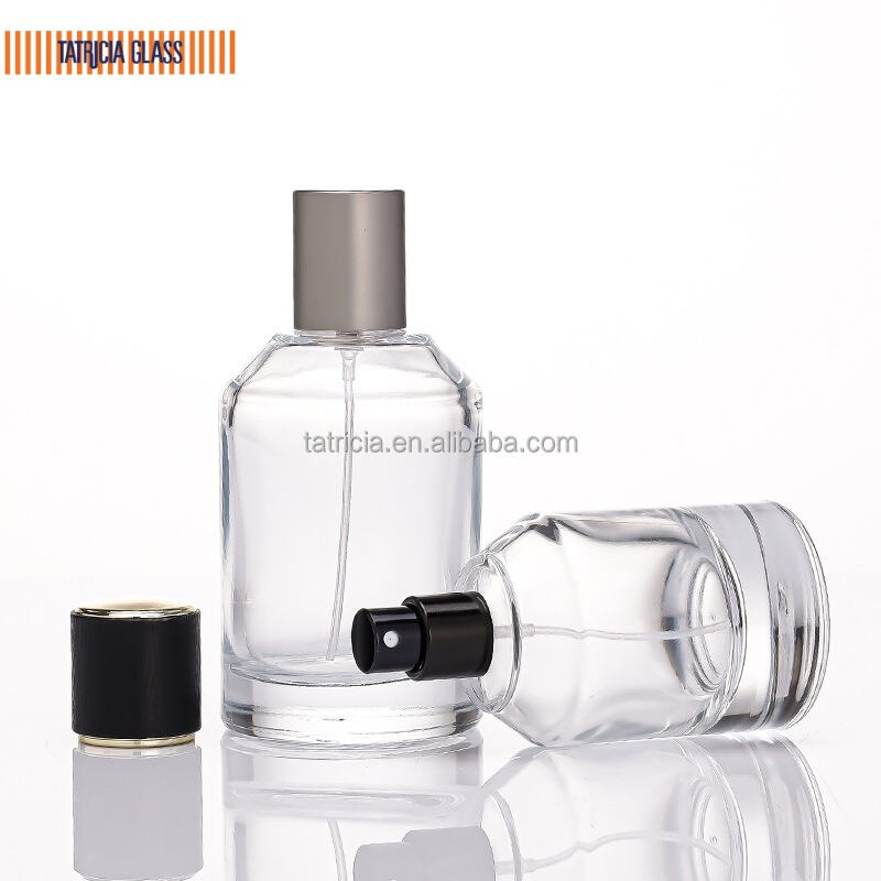product exquisite custom empty cylinder glass bottle   30ml 50ml 100ml recyclable luxury perfume  room spray with round screw top cap882-6