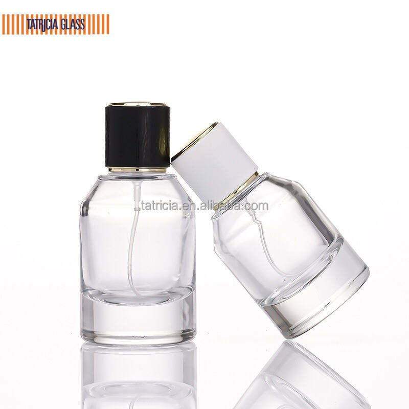 product exquisite custom empty cylinder glass bottle   30ml 50ml 100ml recyclable luxury perfume  room spray with round screw top cap882-5