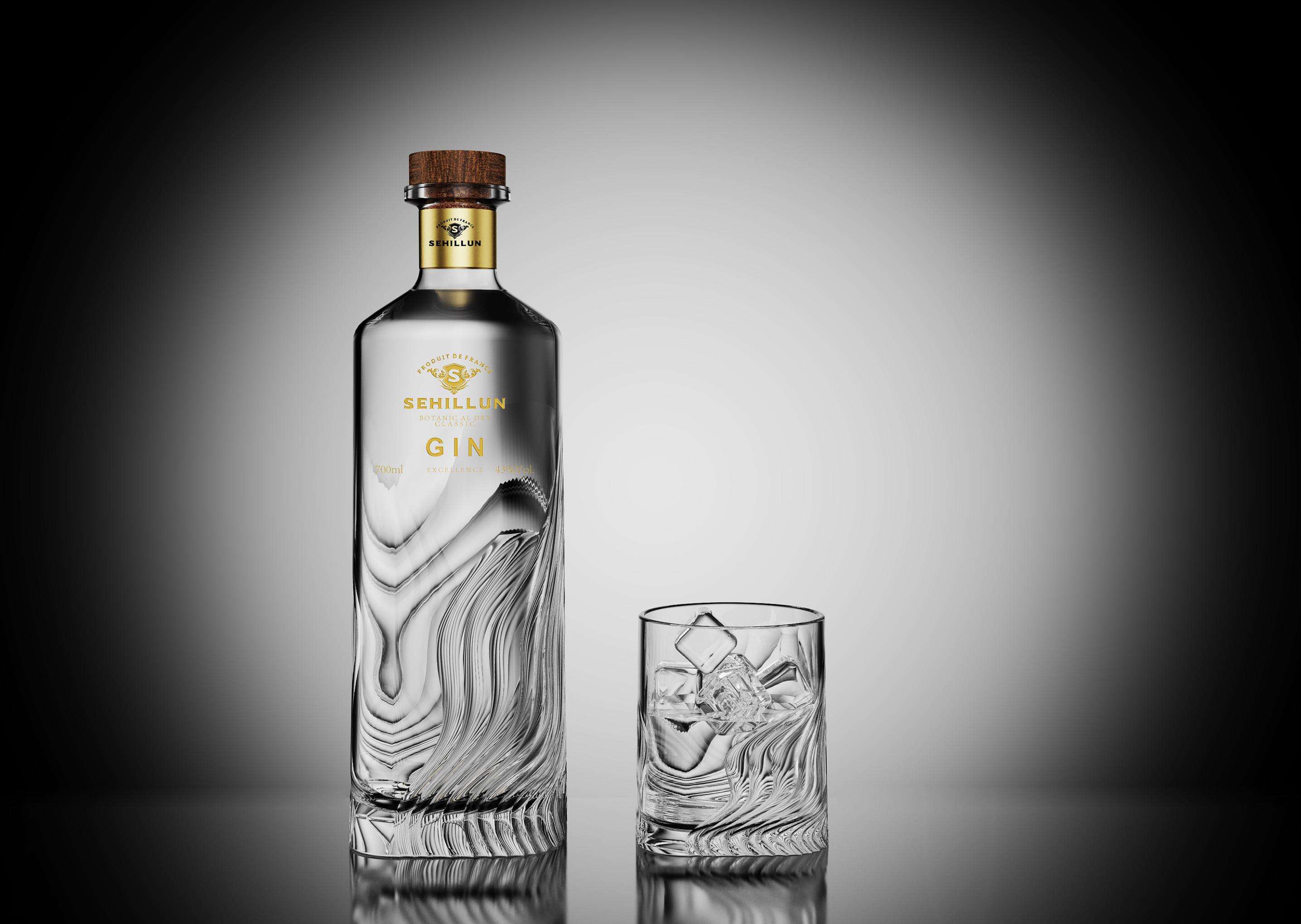 product oem custom logo high quality gin spirits bottle light bottle comes with custom box216-5