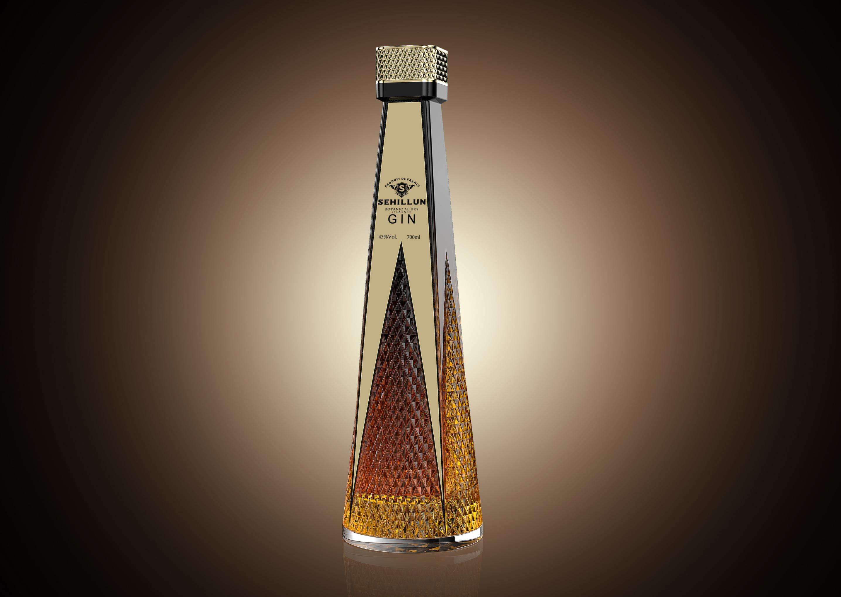 product oem custom logo high quality gin spirits bottle light bottle comes with custom box-2