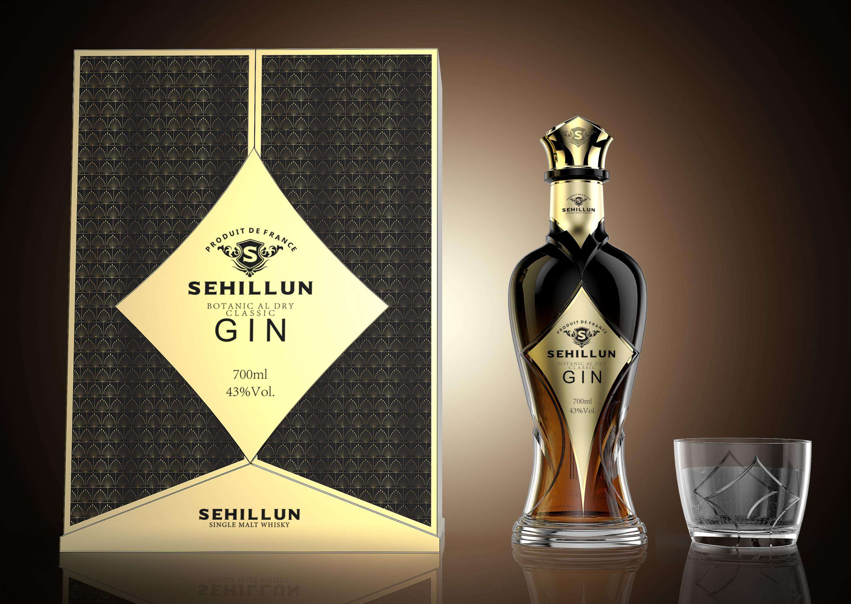 product clear bottle with oem unique logo and premium gin and spirits included in a custom package-5