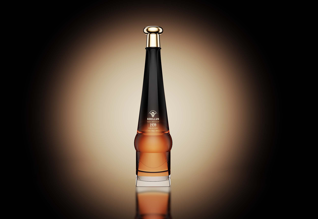 product high quality custom shape empty 700ml 750ml glass bottle for bottle each piece intricately carved-2