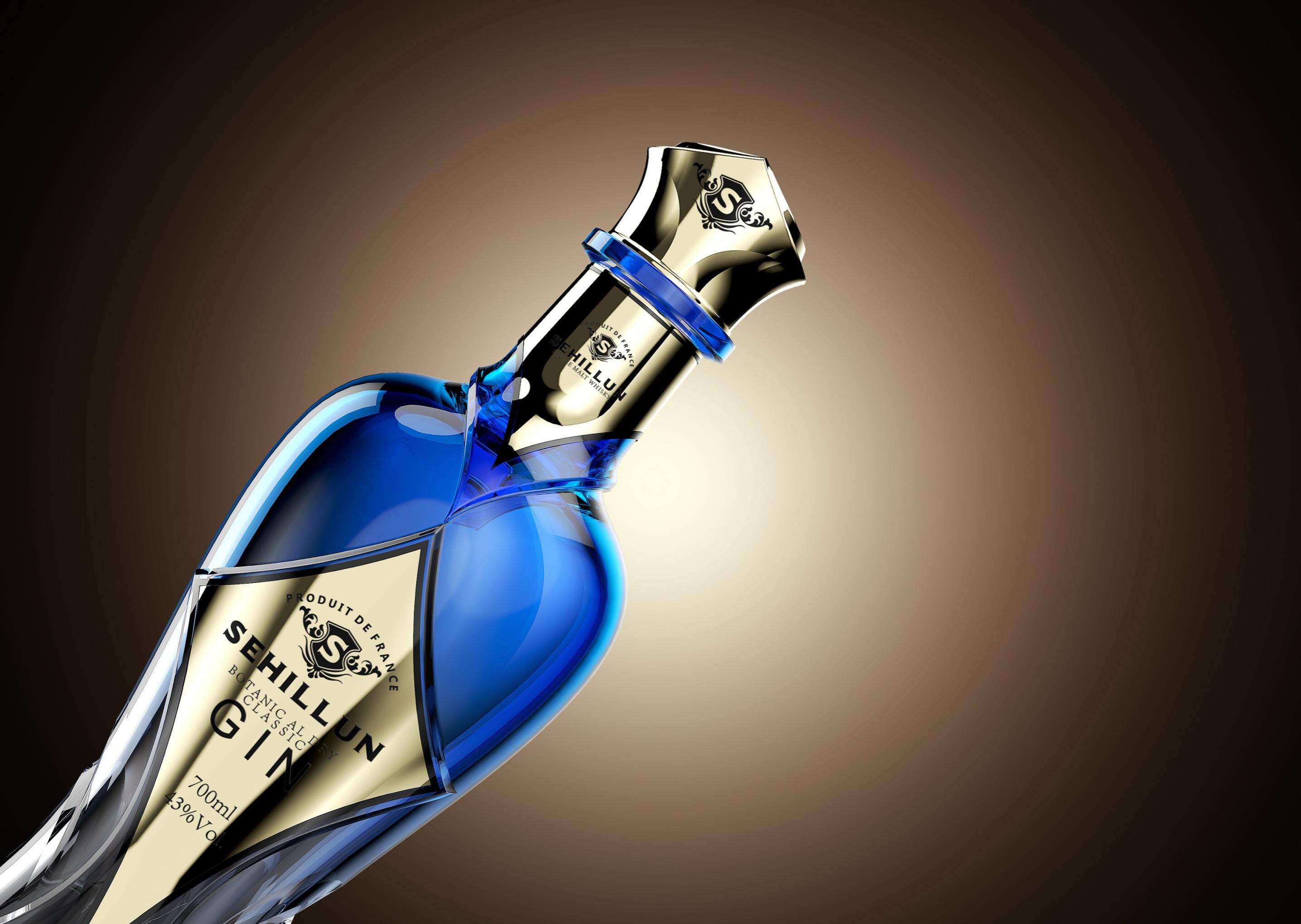 product clear bottle with oem unique logo and premium gin and spirits included in a custom package-3