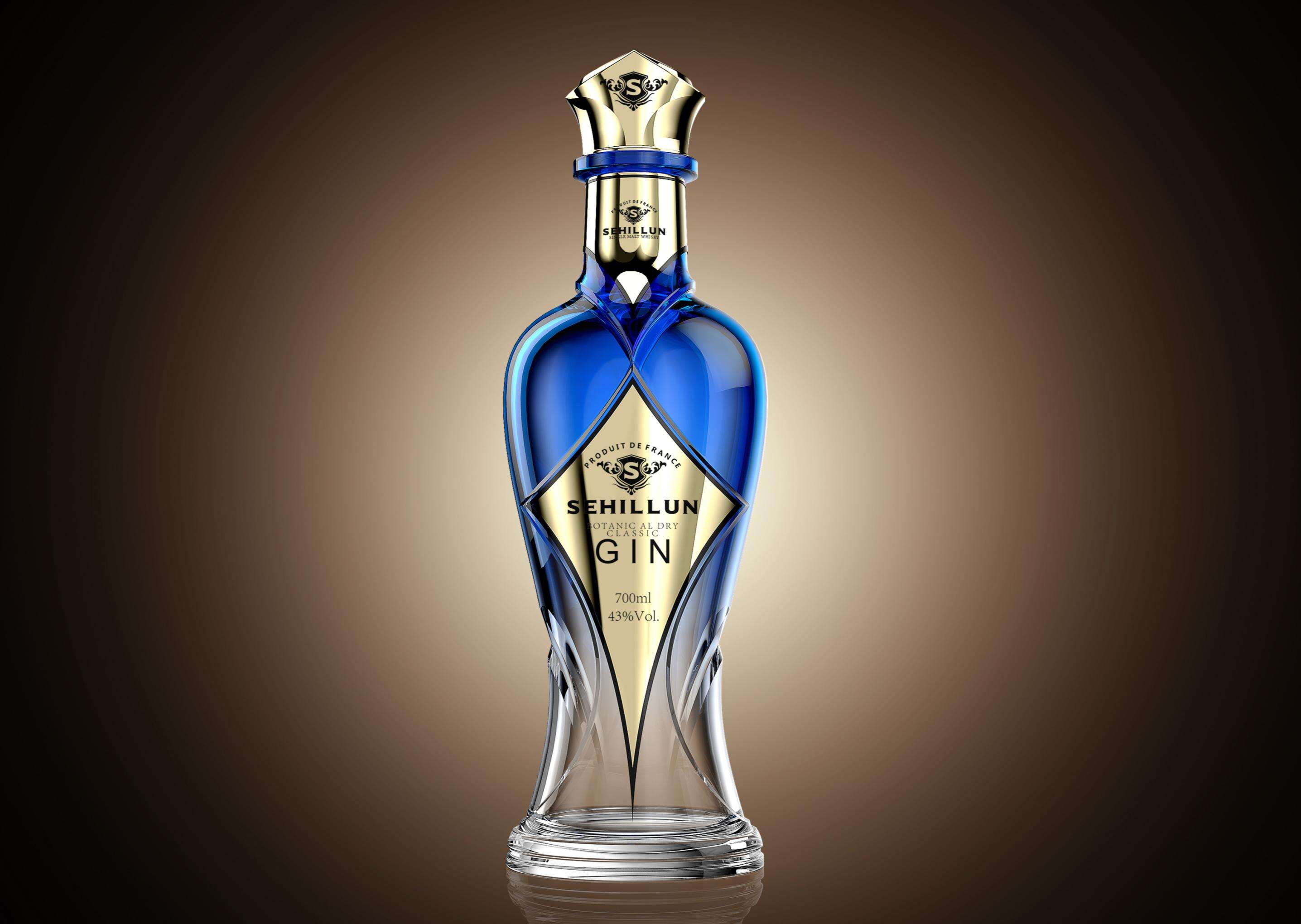 product clear bottle with oem unique logo and premium gin and spirits included in a custom package-2