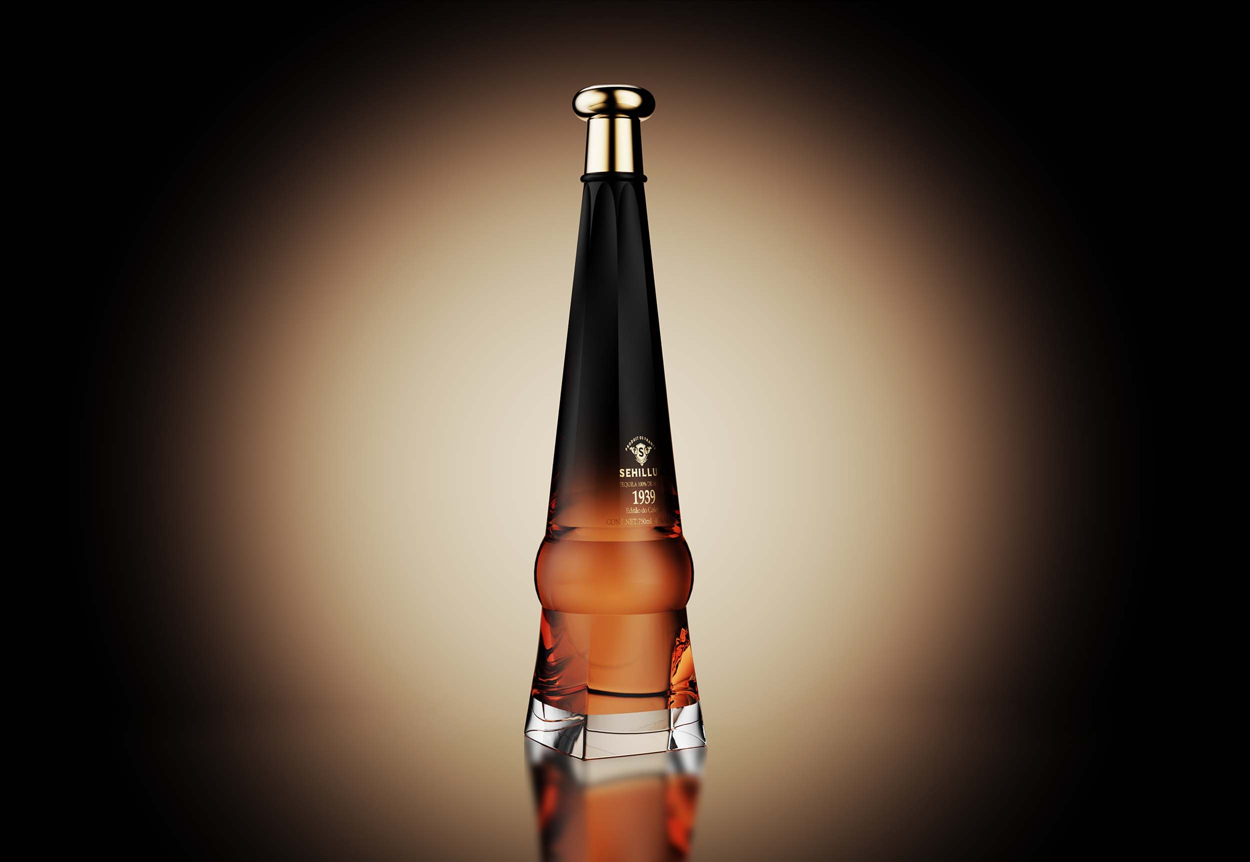 product high quality custom shape empty 700ml 750ml glass bottle for bottle each piece intricately carved-3