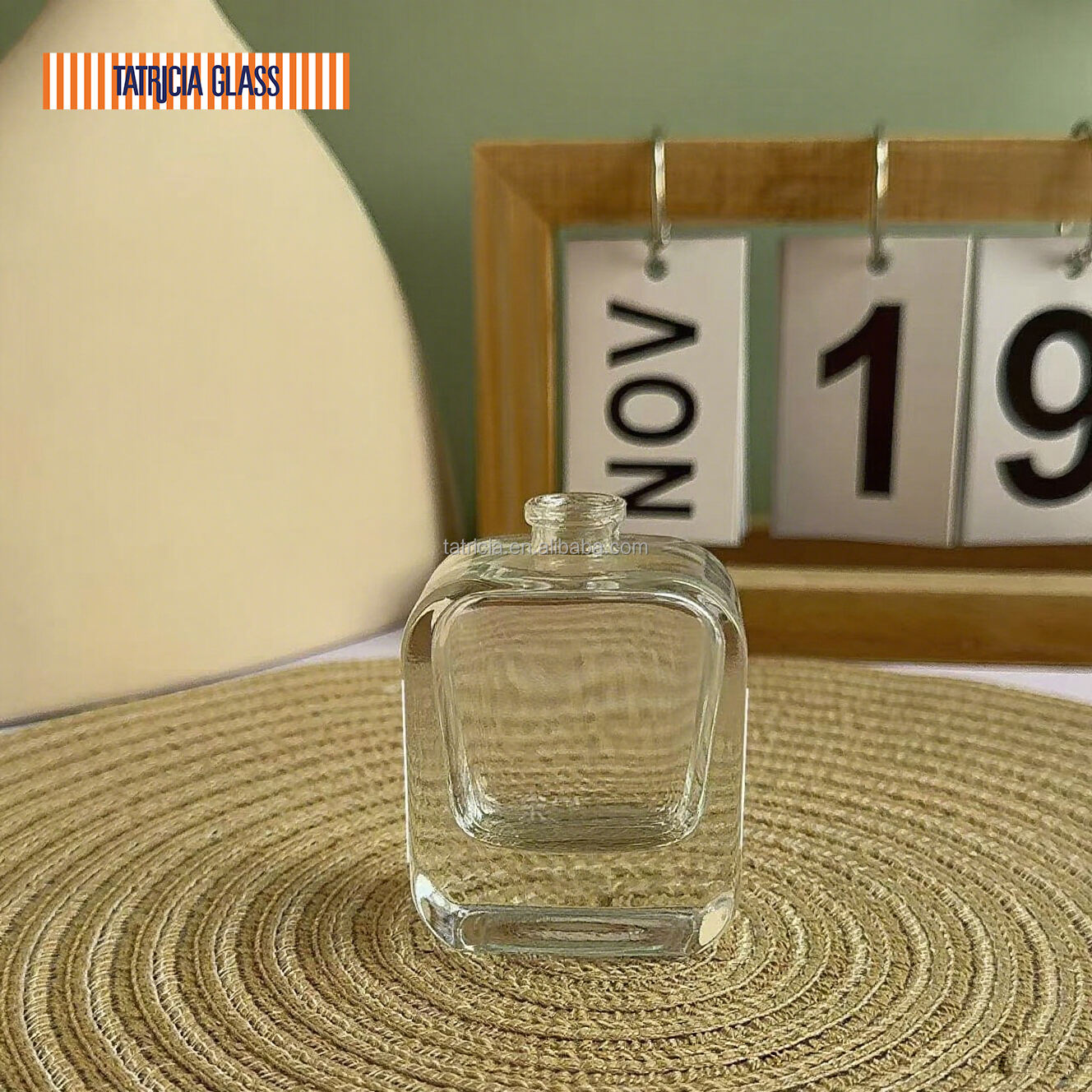 100ml eco friendly high quality wooden customize logo unique square luxury glass perfume bottles with factory wholesale202-4